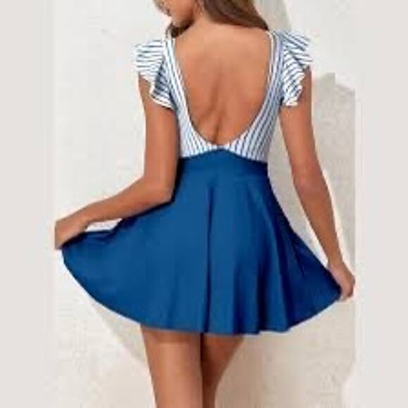 MSRP $49 Blooming Dolly Color Block Swim Dress Size L SAME DAY SHIP or NEXT DAY - Picture 1 of 7
